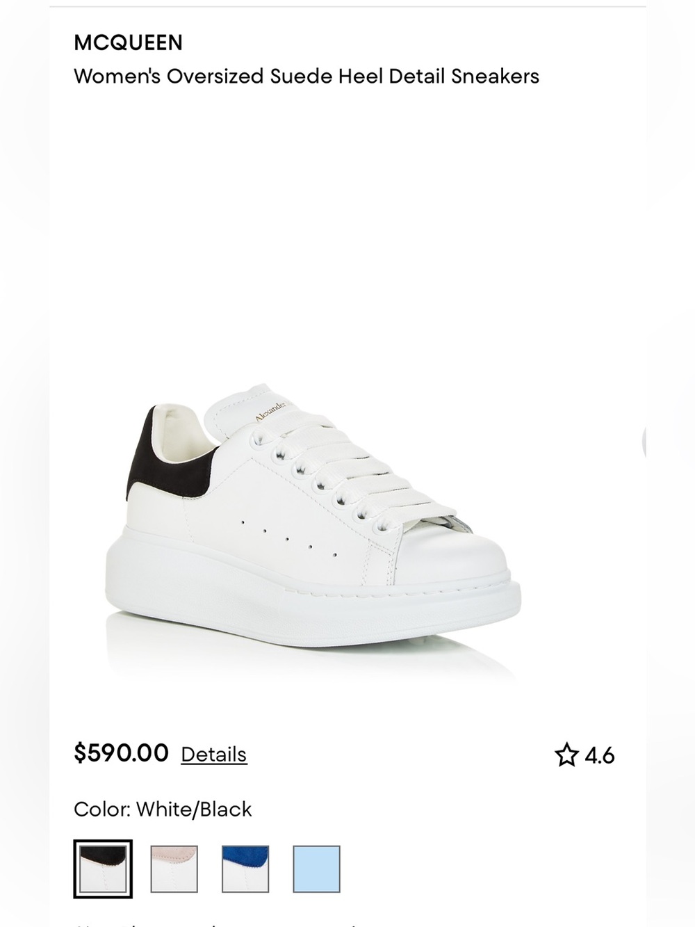 Alexander McQueen Oversized Suede Heel Detail Sneakers